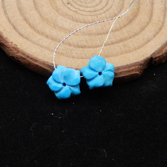 Natural Turquoise Earring Beads 10*10*4mm, 1.2g