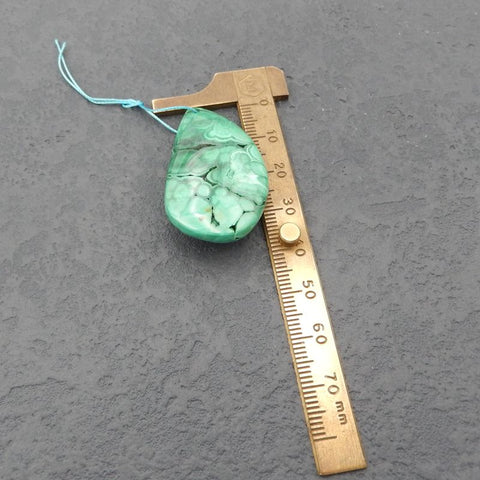 Natural Malachite Pendant Bead 41x23x12mm, 17g