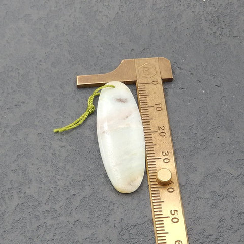 天然亚马逊石宝石耳环一对 42x16x3mm ,8.71g