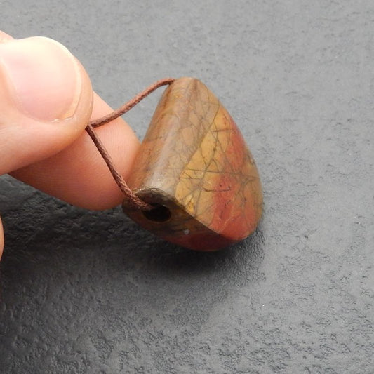 Natural Red Creek Jasper Pendant Bead 25*29*11mm, 13.9g