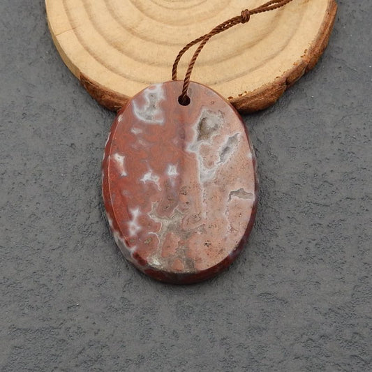 Natural Mexico Agate Pendant Bead 40x30x5mm, 12.2g