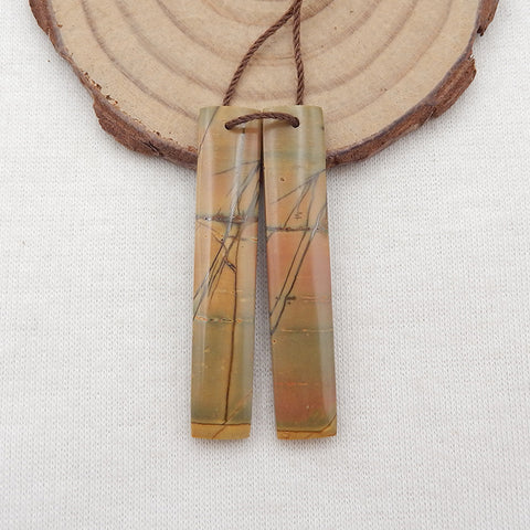 Natural Red Creek Jasper Earring Beads 40x10x4mm, 9.0g