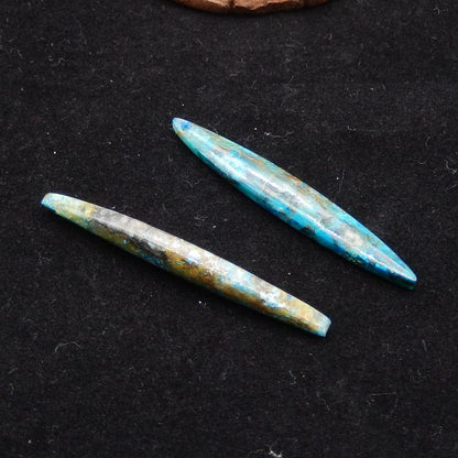 Natural Chrysocolla Earring Beads 53*9*4mm, 7.2g