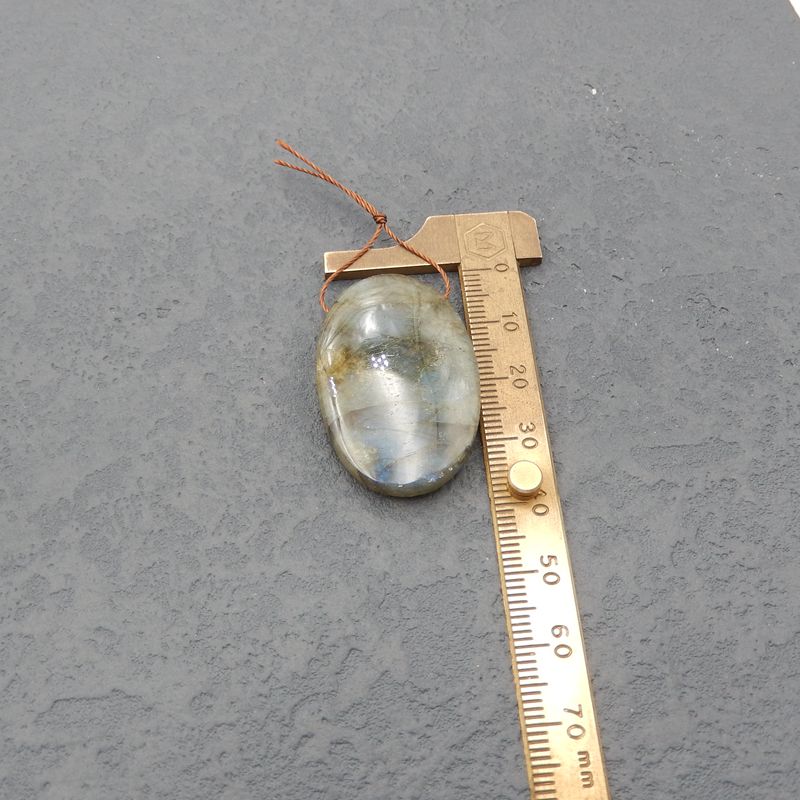 Perle pendentif en labradorite, 36 x 24 x 7 mm, 11,3 g