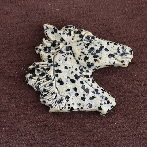 Carved Stone Crystal Horse Pendant, Natural Gemstone Horse Head, Crystal Horse Beads for Necklace Making, Rose Quartz Obsidian horse bead