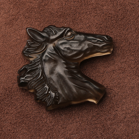 Carved Stone Crystal Horse Pendant, Natural Gemstone Horse Head, Crystal Horse Beads for Necklace Making, Rose Quartz Obsidian horse bead