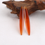 Natural Red Agate Long Teardrop Pendants - 1 Pair for Earring Making