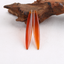 Natural Red Agate Long Teardrop Pendants - 1 Pair for Earring Making