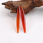 Natural Red Agate Long Teardrop Pendants - 1 Pair for Earring Making