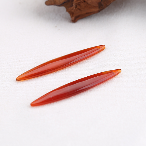 Natural Red Agate Long Teardrop Pendants - 1 Pair for Earring Making