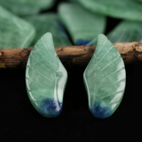 Wing Earrings Bead White Green Onyx -  Natural Stone jewelry accessories