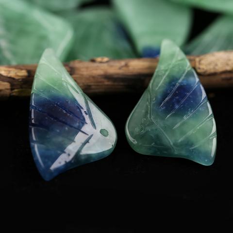 Wing Earrings Bead White Green Onyx -  Natural Stone jewelry accessories