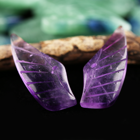 Earrings Bead Amethyst - Wing Earrings Natural Stone jewelry accessories