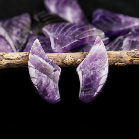 Earrings Bead Amethyst - Wing Earrings Natural Stone jewelry accessories
