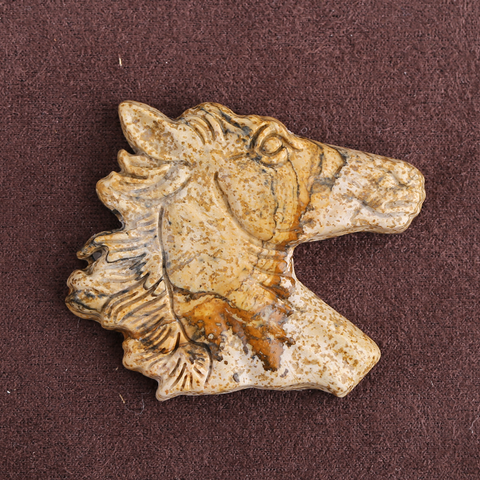 Carved Stone Crystal Horse Pendant, Natural Gemstone Horse Head, Crystal Horse Beads for Necklace Making, Rose Quartz Obsidian horse bead