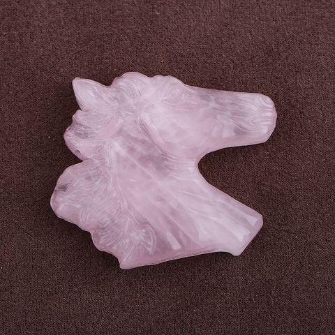 Carved Stone Crystal Horse Pendant, Natural Gemstone Horse Head, Crystal Horse Beads for Necklace Making, Rose Quartz Obsidian horse bead