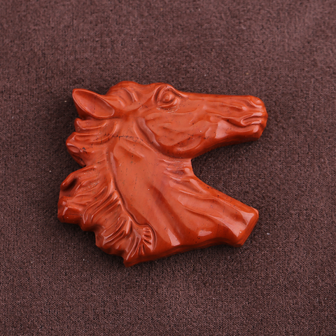 Carved Stone Crystal Horse Pendant, Natural Gemstone Horse Head, Crystal Horse Beads for Necklace Making, Rose Quartz Obsidian horse bead