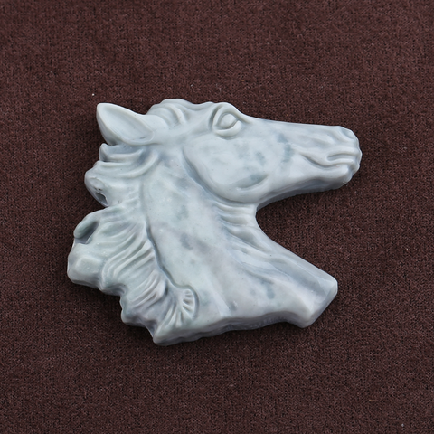 Carved Stone Crystal Horse Pendant, Natural Gemstone Horse Head, Crystal Horse Beads for Necklace Making, Rose Quartz Obsidian horse bead