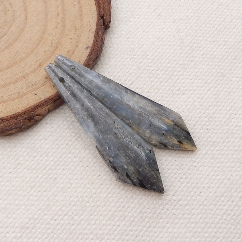 Natural Blue Kyanite Earring Beads 40x10x4mm, 6.1g