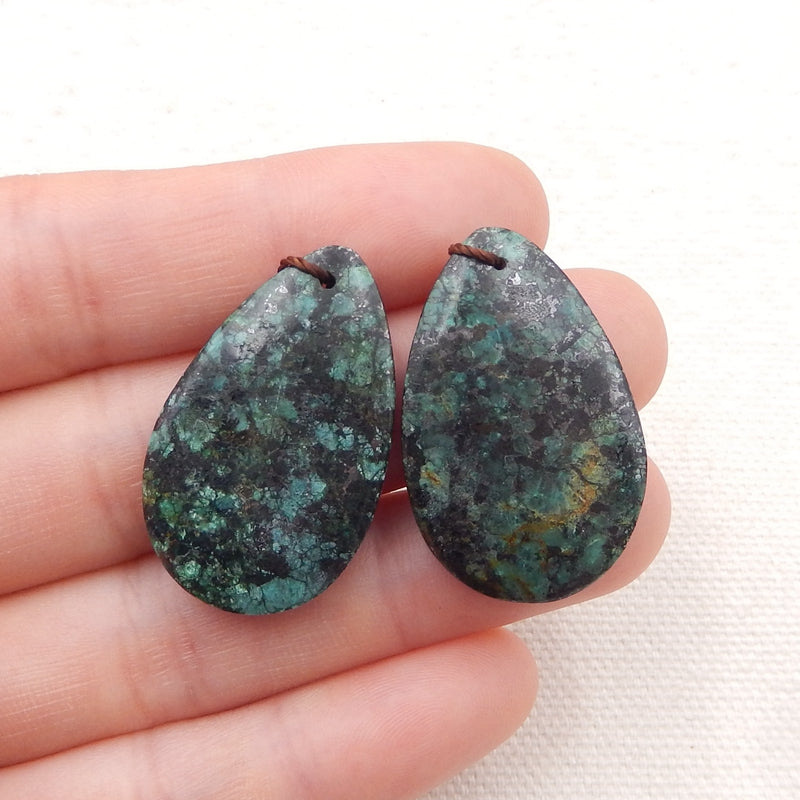 Natural African Turquoise Earring Beads 30x15x4mm, 7.0g