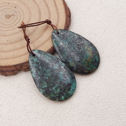 Natural African Turquoise Earring Beads 30x15x4mm, 7.0g