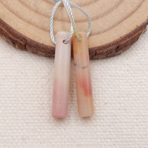 Mookaite 碧玉宝石耳环石一对长耳环，23x5x5 毫米，1.9 克