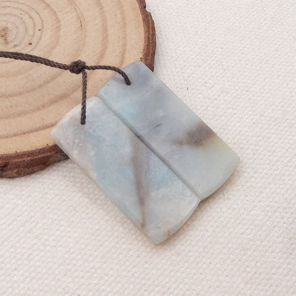 Natural Amazonite Earring Beads 32x12x3mm, 6.4g