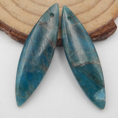Natural Blue Apatite Crystal Earring Beads 37*10*5mm, 6.4g