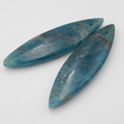 Natural Blue Apatite Crystal Earring Beads 37*10*5mm, 6.4g