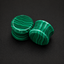 Green Malachite Round Double Flare Stone Plugs - Organic Stone Gauges for Stretched Ears (Sold as Pair)