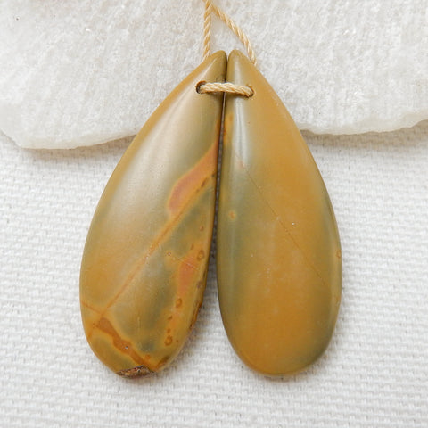 Natural Red Creek Jasper Earring Beads 40X15X6mm, 8.7g