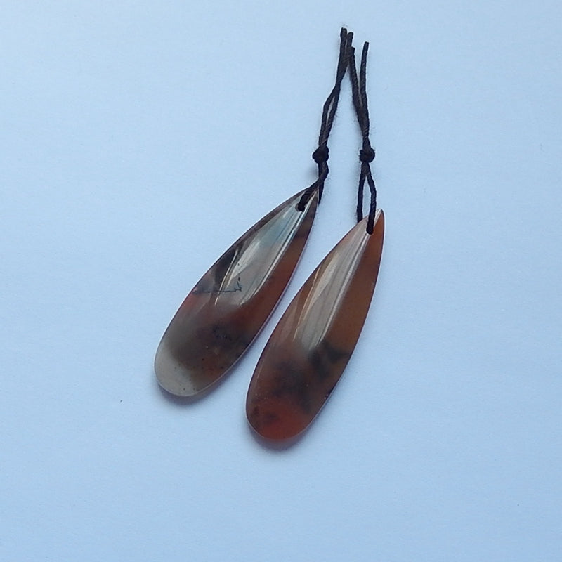 Natural Amazonite Earring Beads 39x10x4mm, 5.3g