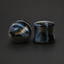 Blue Tiger's Eye Plugs, Hawk's Eye Stone Ear Gauges, Double Flare Saddle Plugs, Organic Body Jewelry, Pair of Indigo Ear Stretchers