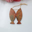Natural Red Creek Jasper Carved fish Earring Beads 37x14x3mm, 6.4g