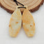 Paire de boucles d'oreilles en Amazonite sculptée, 40 x 15 x 4 mm, 7,8 g