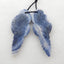 Natural Blue Coral Carved shell Earring Beads 43x19x5mm, 7.5g