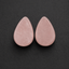 Rose Quartz Teardrop Stone Plugs - Natural Pink Crystal Double Flare Saddle Ear Gauges (Pair)
