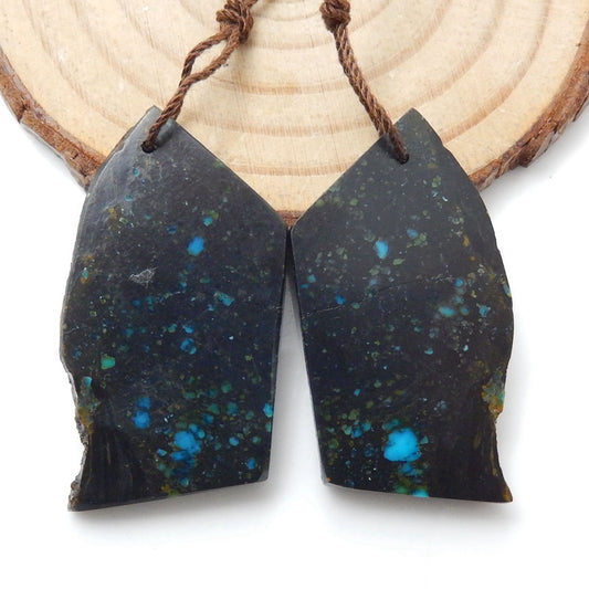 Natural Turquoise Earring Beads 36x19x3mm, 8.9g