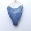 Perle pendentif tête de loup sculptée en corail bleu fait à la main, 33x24x11mm, 8.2g