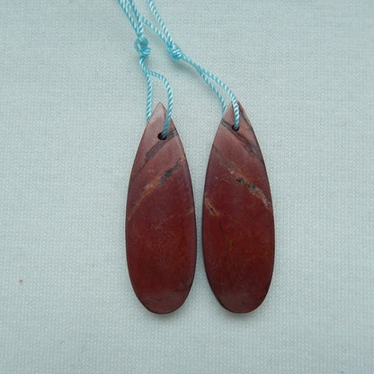 Natural Red Creek Jasper Earring Beads 36x9x5mm, 4.5g
