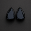 Natural Black Obsidian Teardrop Stone Plugs - Double Flare Ear Gauges