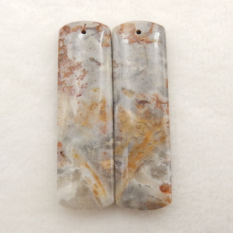 Natural Crazy Lace Agate Earring Beads 45x13x4mm, 9.4g