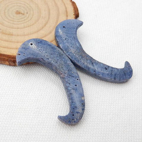 Natural Blue Coral Earring Beads 48*14*5mm, 7.4g