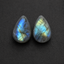 Natural Labradorite Teardrop Plugs – Iridescent Flash Stone Ear Gauges