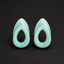 Natural Amazonite Teardrop Hollow Plugs — Handcrafted Gemstone Ear Gauge Pair