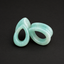 Natural Amazonite Teardrop Hollow Plugs — Handcrafted Gemstone Ear Gauge Pair