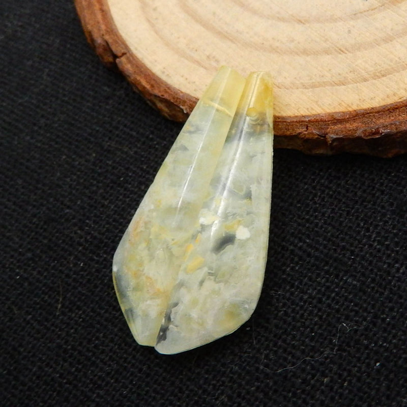 Natural Yellow Opal Earring Beads 30x8x4mm, 2.8g