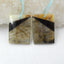 Intarsia of Labradorite, Obsidian and Amazonite Earring Beads 20x15x4mm, 4.7g