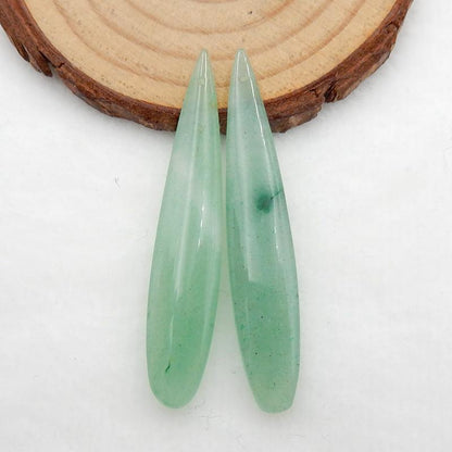 Natural Green Aventurine  Earring Beads 51x9x5mm, 6.9g