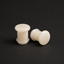 White Jade Single Flared Plugs - Handcrafted Gemstone Ear Gauge Pair